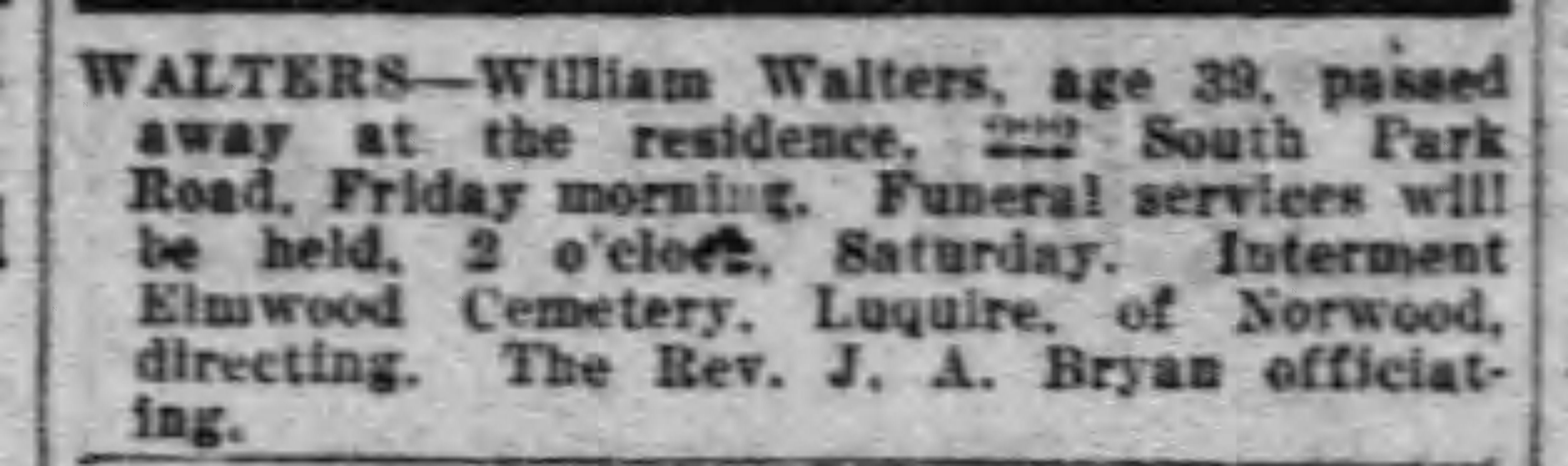 William Walters obituary